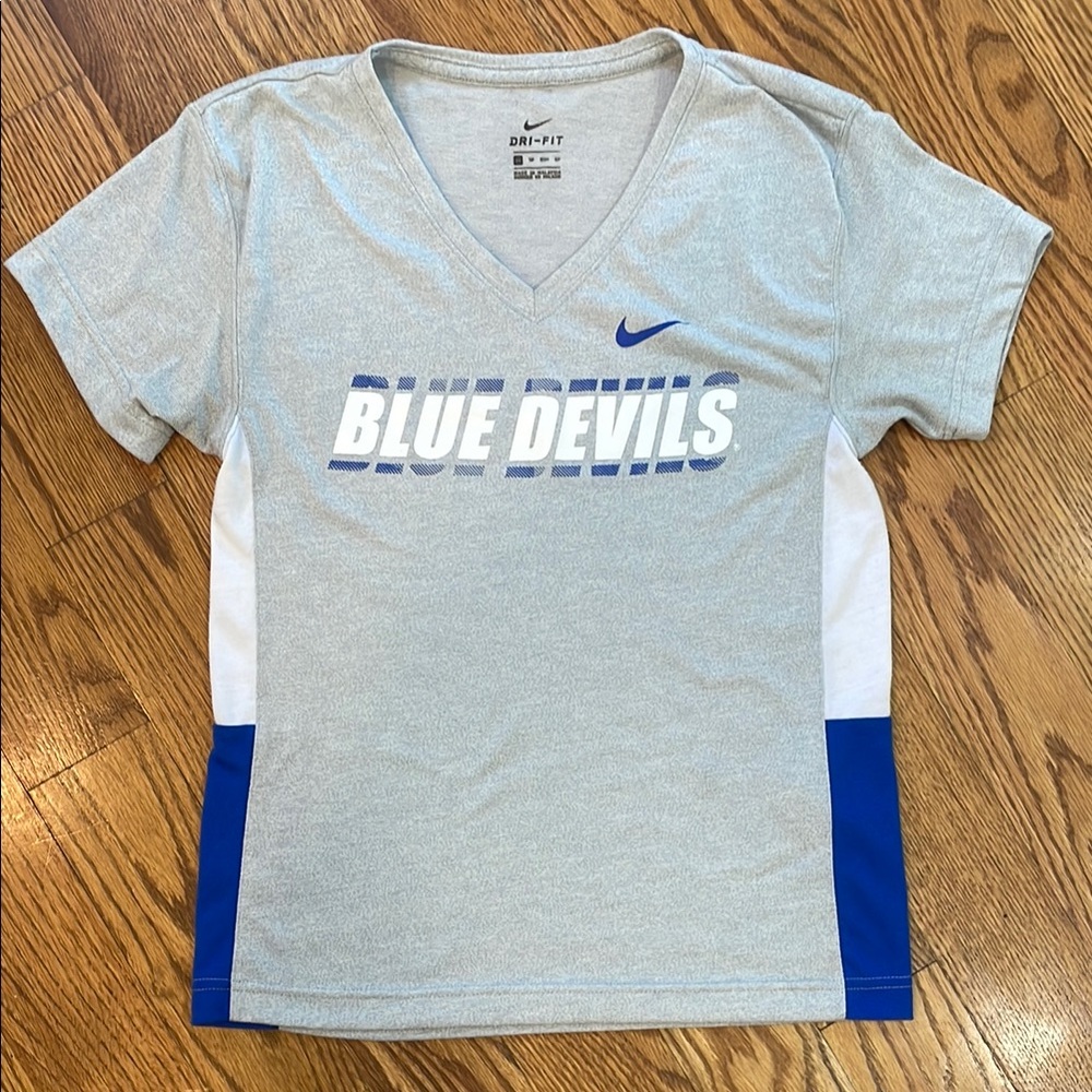 Duke Blue Devils Nike Dri-Fit V-Neck Shirt. Size XS. Like New Condition.